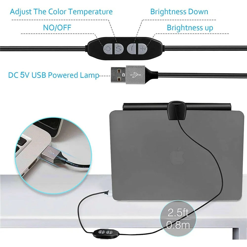 Barre d'éclairage LED pour ordinateur avec connectivité USB.